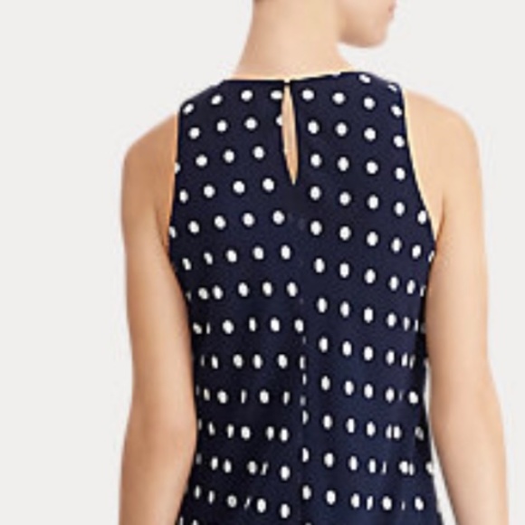 NEW Lauren Petite Polka-Dot Dress - Picture 4 of 5